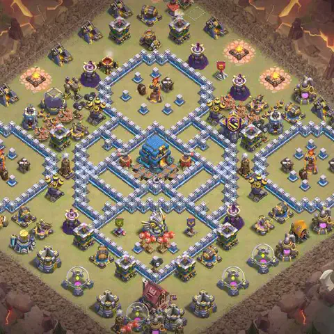 TH12 anti blimp cwl war base layout #019