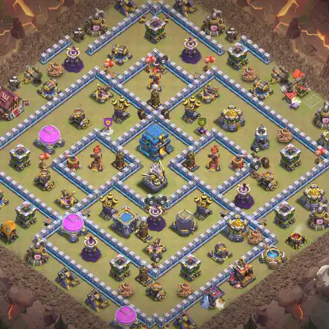 TH12 anti blimp cwl war base layout #028