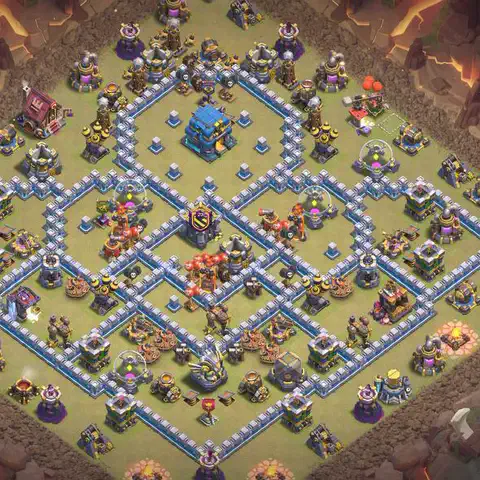TH12 anti lavaloon cwl war base layout #034
