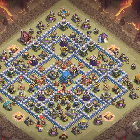 TH12 anti blimp cwl war base layout #037