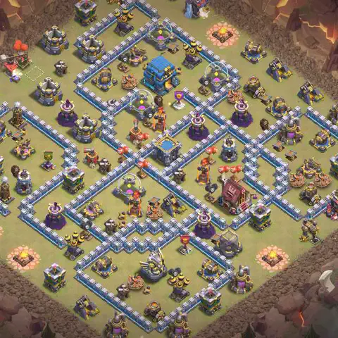 TH12 anti blimp cwl war base layout #046