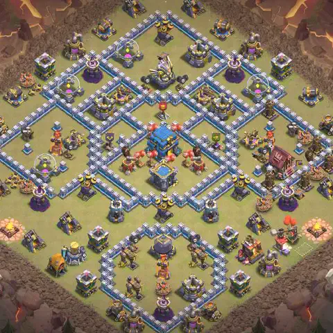 TH12 anti blimp cwl war base layout #064