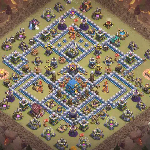 TH12 anti lavaloon cwl war base layout #067