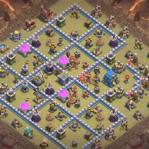 TH12 anti e-drag cwl war base layout #076