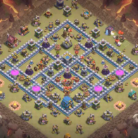 TH12 anti blimp cwl war base layout #082