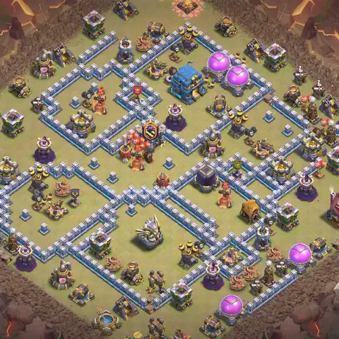 TH12 anti lavaloon cwl war base layout #085