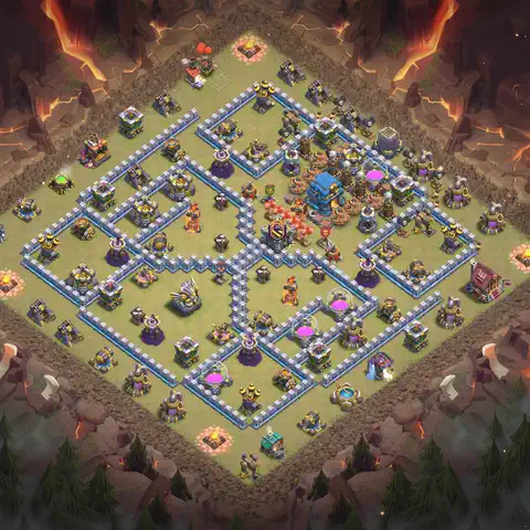 TH12 anti blimp cwl war base layout #103