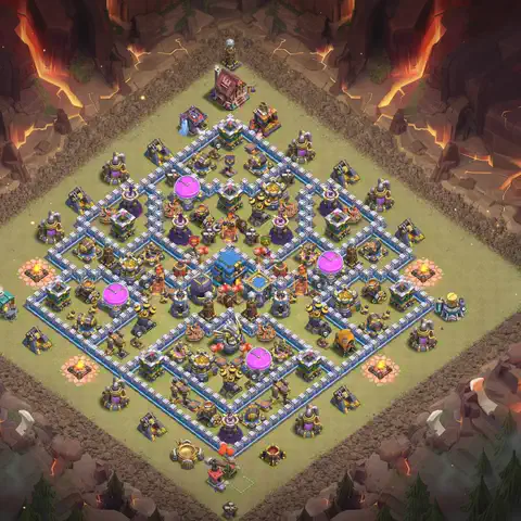 TH12 anti blimp cwl war base layout #118