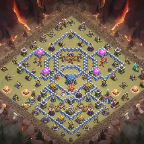 TH12 anti air cwl war base layout #130
