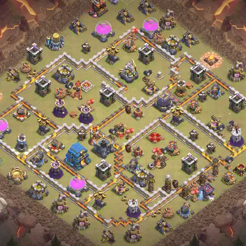 TH12 anti lavaloon cwl war base layout #184