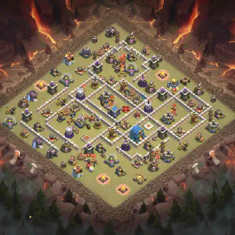 TH12 anti blimp cwl war base layout #217