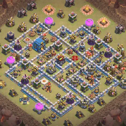 TH12 anti lavaloon cwl war base layout #247
