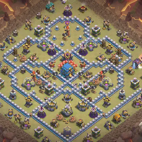 TH12 anti e-drag war defense base layout #009