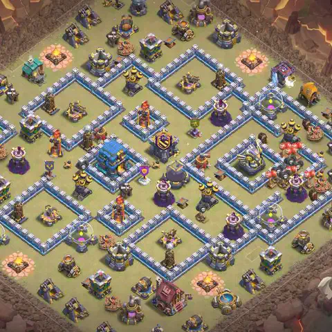 TH12 anti air war defense base layout #015