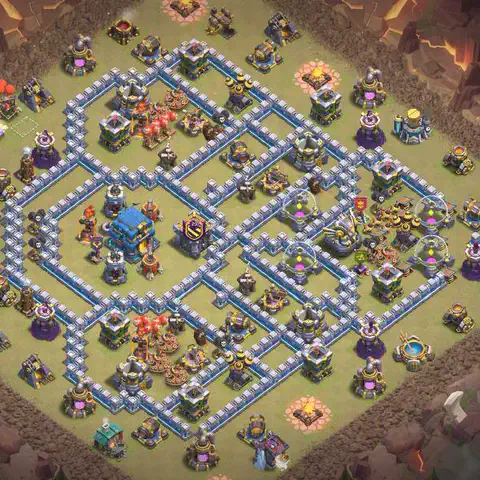 TH12 anti lavaloon war defense base layout #018
