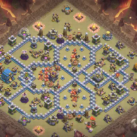 TH12 anti lavaloon war defense base layout #021