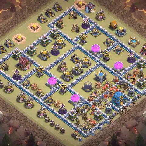 TH12 anti e-drag war defense base layout #027