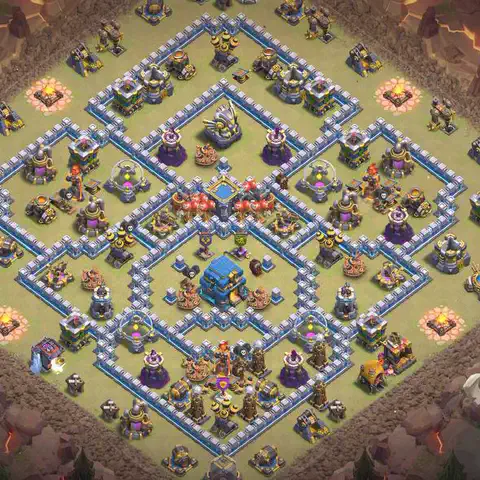TH12 anti air war defense base layout #042