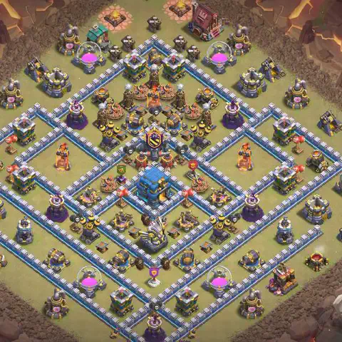 TH12 anti lavaloon war defense base layout #054