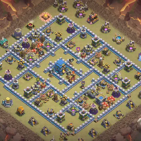 TH12 anti air war defense base layout #060