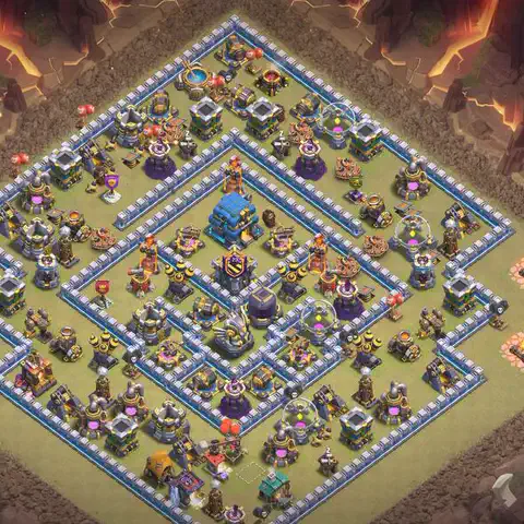 TH12 anti lavaloon war defense base layout #069