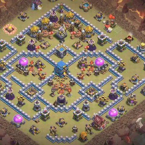 TH12 anti lavaloon war defense base layout #072