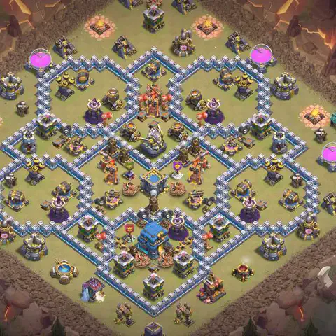 TH12 anti e-drag war defense base layout #081