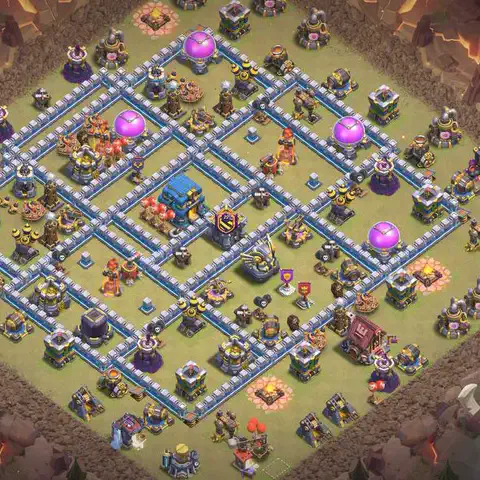 TH12 anti blimp war defense base layout #084