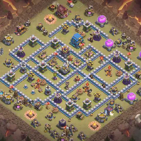 TH12 anti lavaloon war defense base layout #087