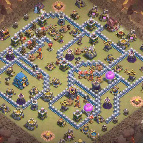 TH12 anti lavaloon war defense base layout #090