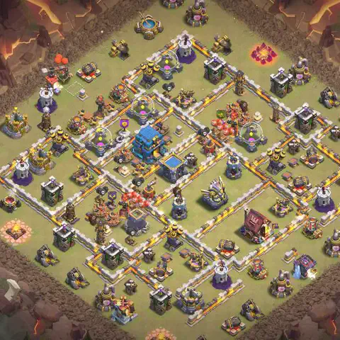 TH12 anti e-drag war defense base layout #096