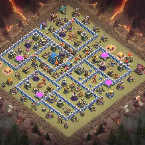 TH12 anti air war defense base layout #114