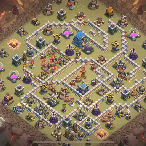 TH12 anti air war defense base layout #147