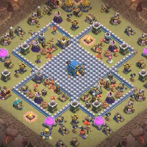 TH12 anti air war defense base layout #150