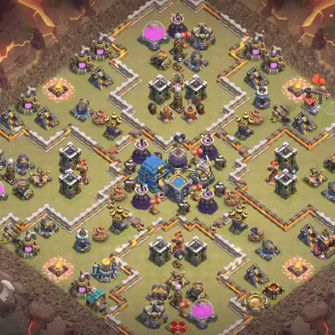 TH12 anti lavaloon war defense base layout #159