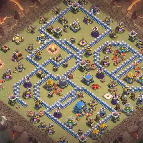 TH12 anti lavaloon war defense base layout #195