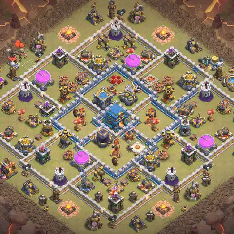 TH12 anti lavaloon war defense base layout #216
