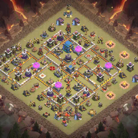 TH12 anti e-drag war defense base layout #225