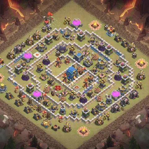 TH12 anti lavaloon war defense base layout #252