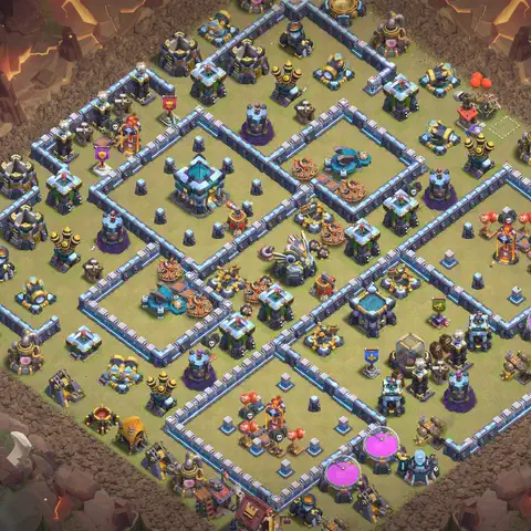 TH13 anti air anti 3-star war base layout #014