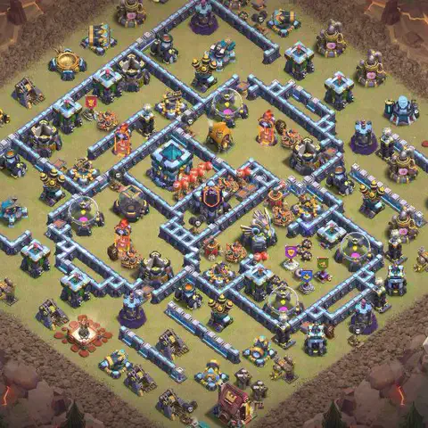 TH13 anti e-drag anti 3-star war base layout #017