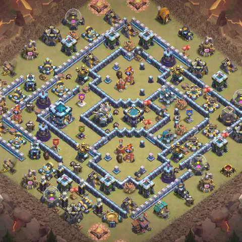 TH13 anti lavaloon anti 3-star war base layout #020