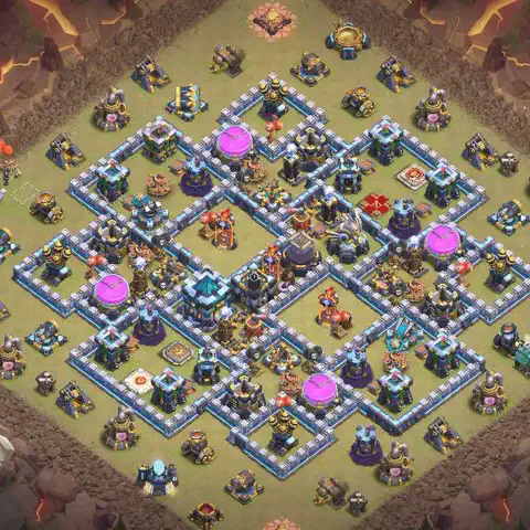 TH13 anti e-drag anti 3-star war base layout #050