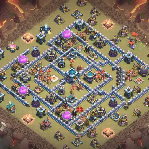 TH13 anti hydra anti 3-star war base layout #053