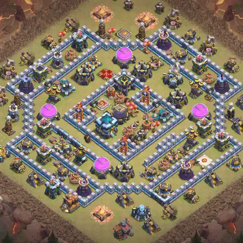 TH13 anti lavaloon anti 3-star war base layout #068