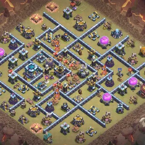 TH13 anti air cwl war base layout #010