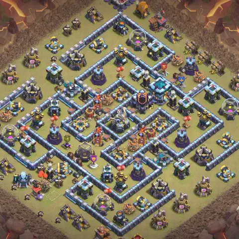 TH13 anti lavaloon cwl war base layout #016