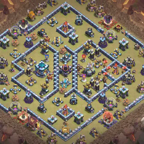 TH13 anti lavaloon war defense base layout #015