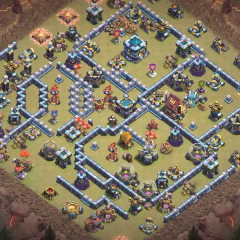 TH13 anti air war defense base layout #021