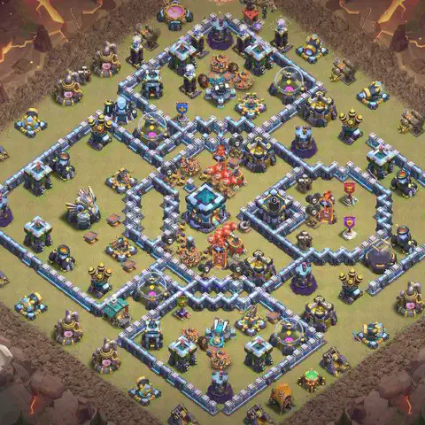 TH13 anti air war defense base layout #024
